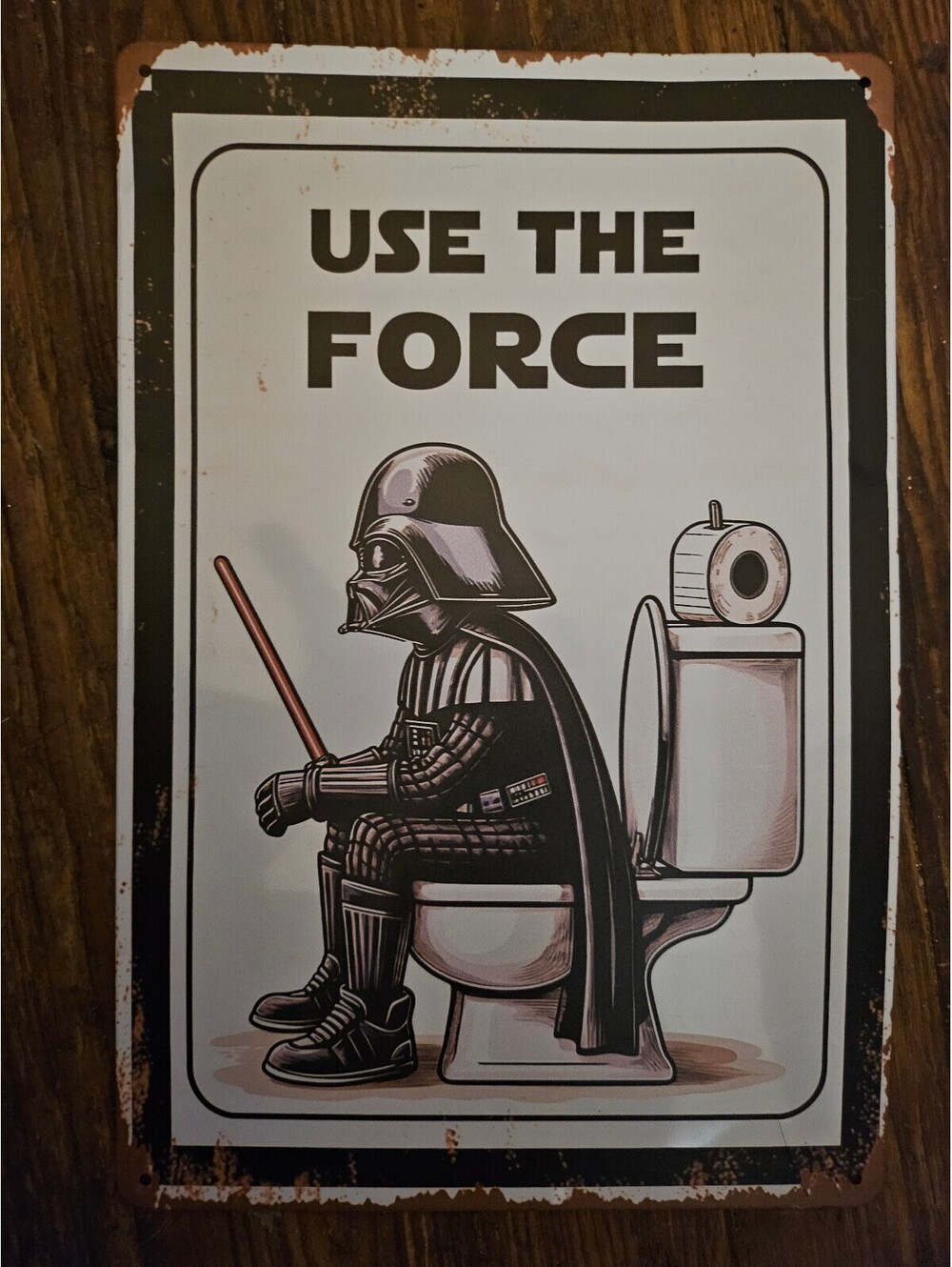 Darth Vader on toilet - Use the Force- Metal Sign 12" x 8" - , Bar, Garage NEW